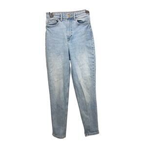 H&M Divided Light Wash High Waisted Mom Jeans Size 4